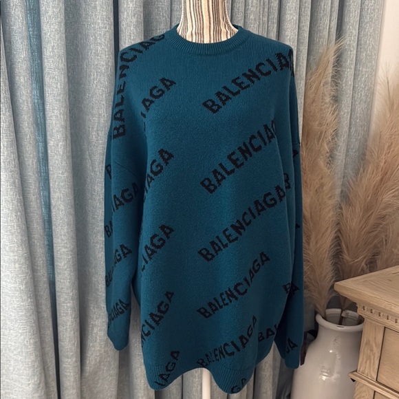 Balenciaga unisex logo wool sweater L with tags - Picture 1 of 7